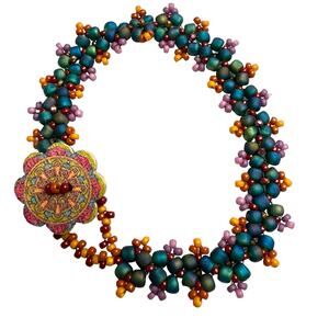 HANDMADE Boho Chic Floral Inspired Bracelet 7.5”